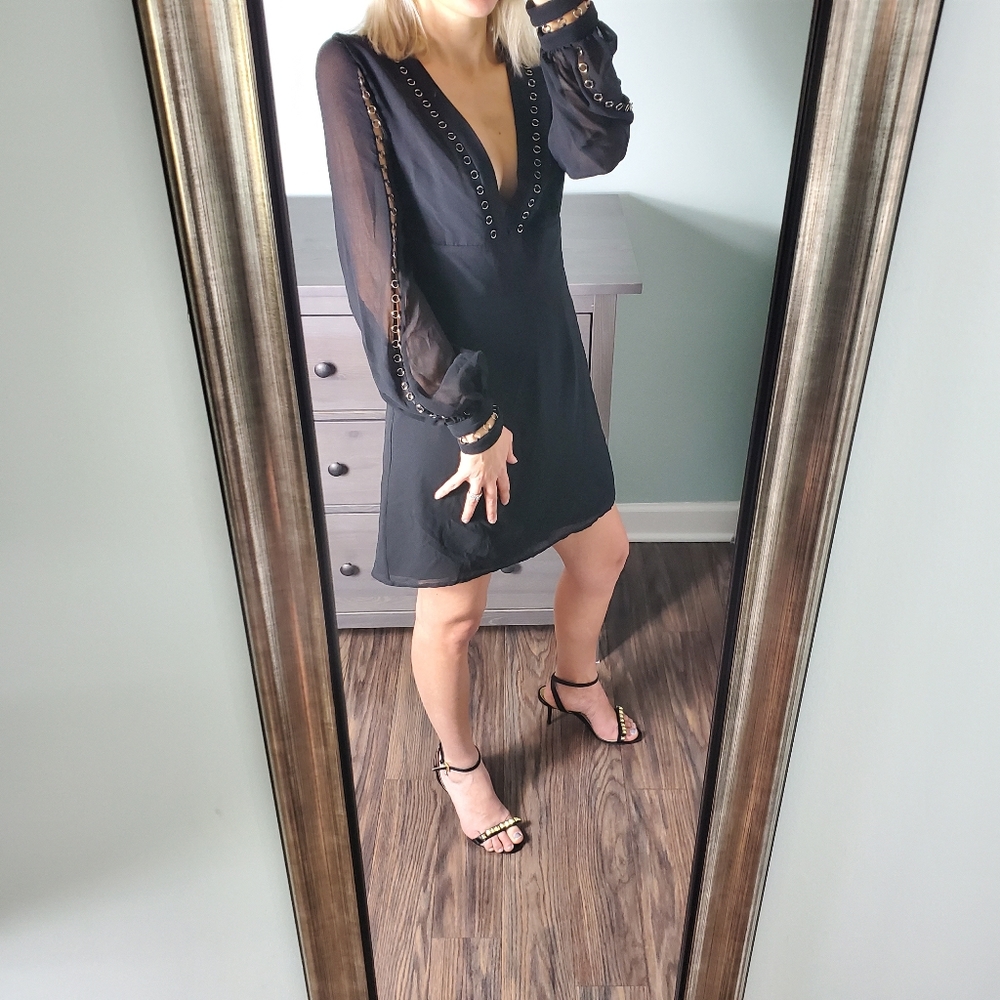 SOLD -NWOT KEEPSAKE Black Deep V Neck Mini Dress